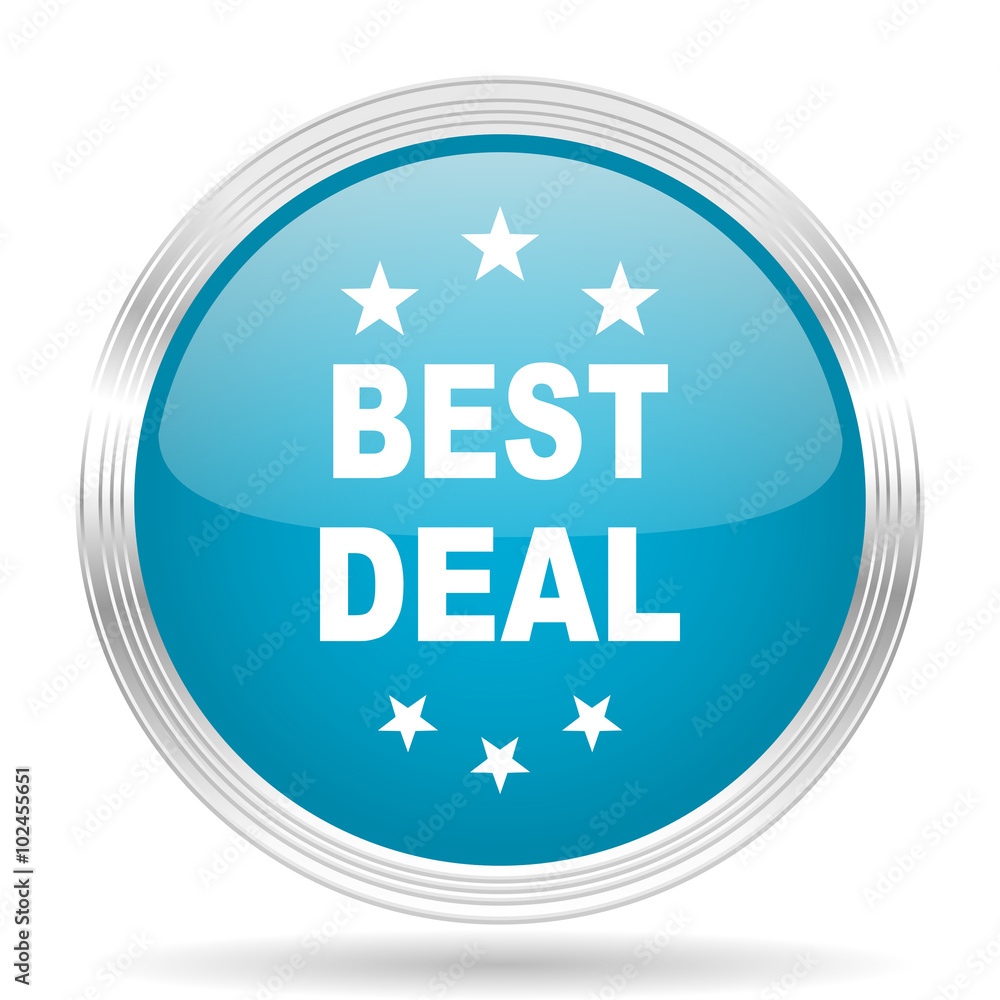 best deal blue glossy metallic circle modern web icon on white background best deal blue glossy metallic circle modern web icon on white background