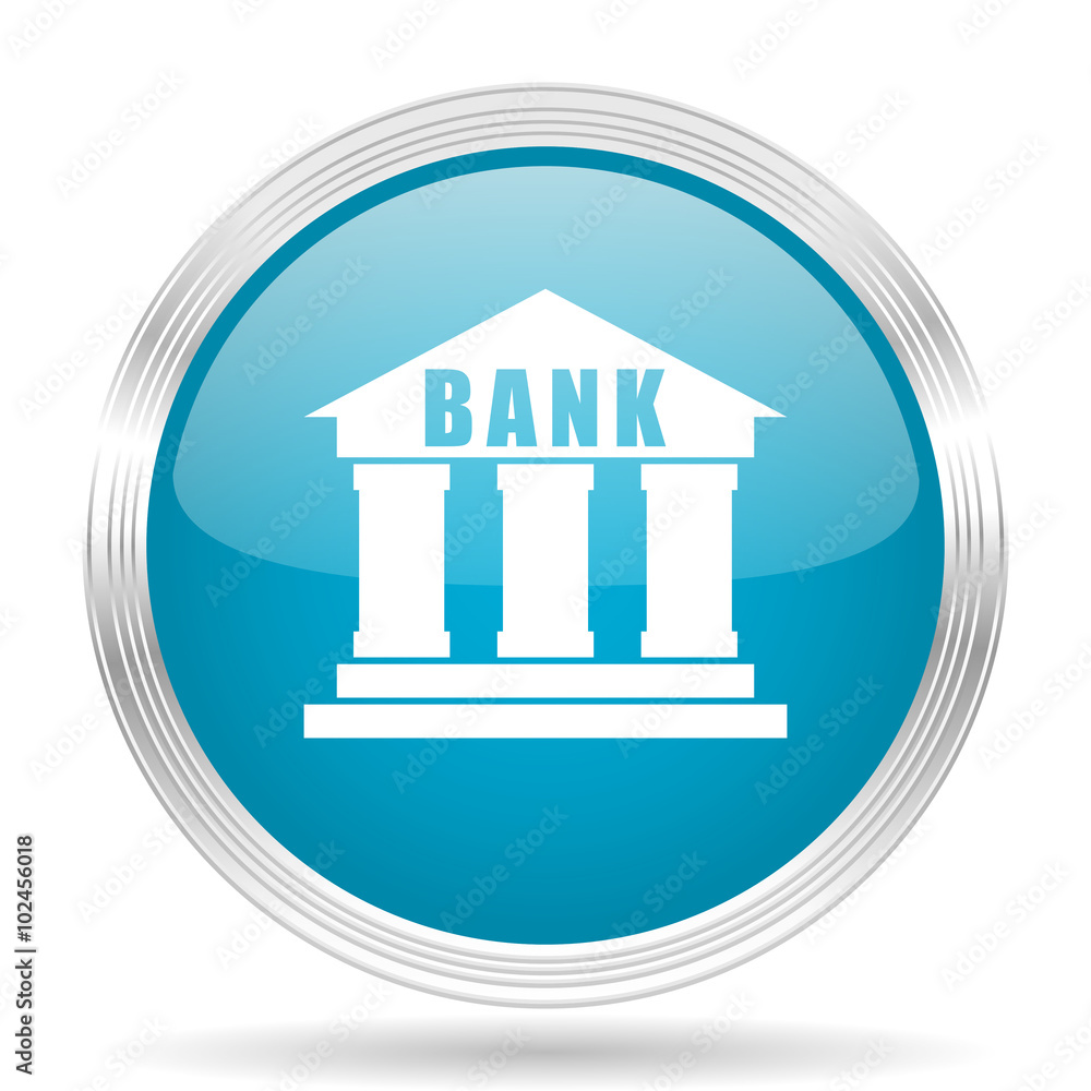 bank blue glossy metallic circle modern web icon on white background bank blue glossy metallic circle modern web icon on white background