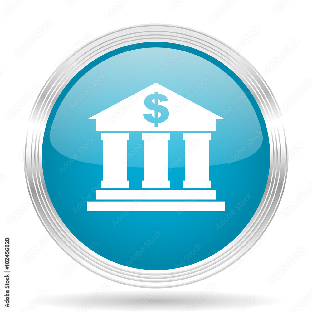 bank blue glossy metallic circle modern web icon on white background bank blue glossy metallic circle modern web icon on white background
