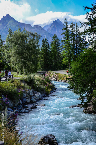 stormy mountain river in Alpah