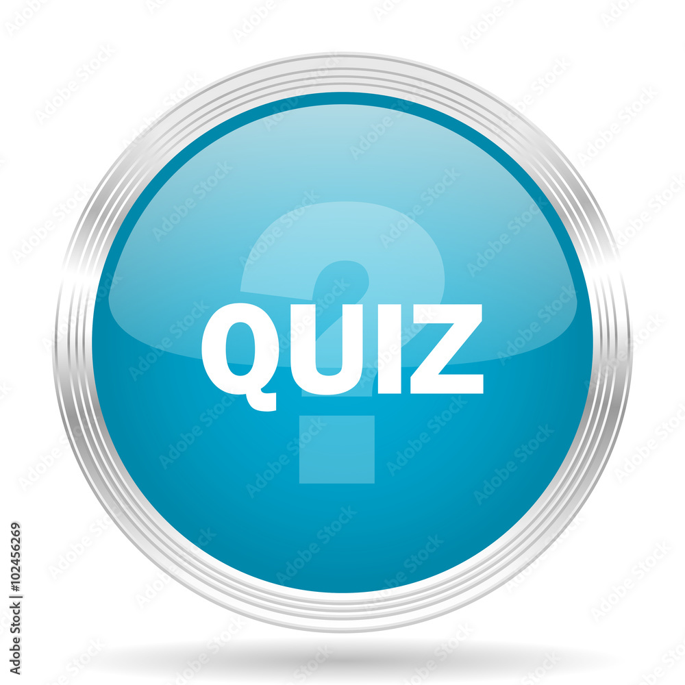 quiz blue glossy metallic circle modern web icon on white background quiz blue glossy metallic circle modern web icon on white background