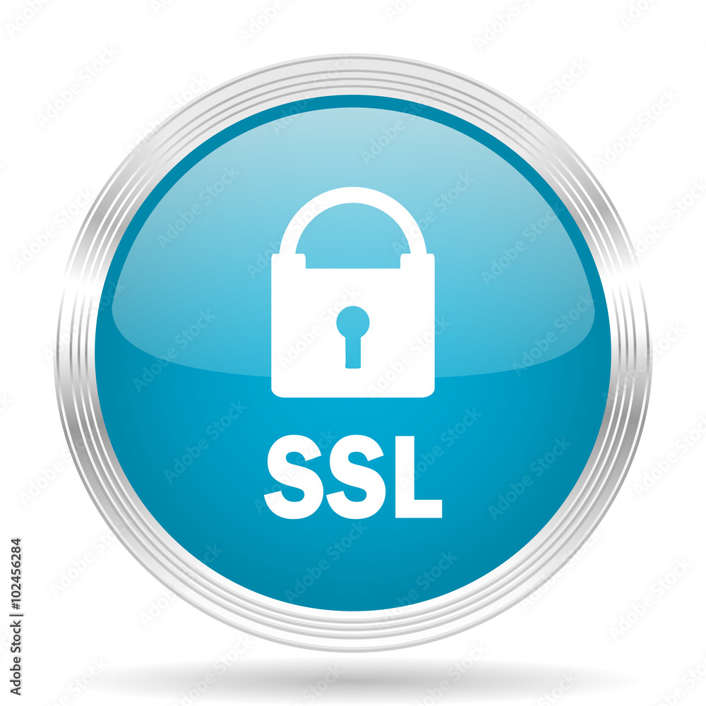 ssl blue glossy metallic circle modern web icon on white background ssl blue glossy metallic circle modern web icon on white background