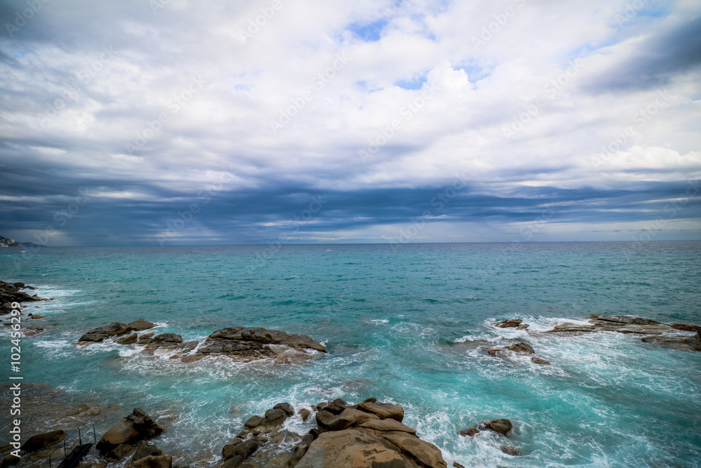 Ligurien, Italien, Mittelmeer, Weitwinkel, Wolken Ligurien, Italien, Mittelmeer, Weitwinkel, Wolken