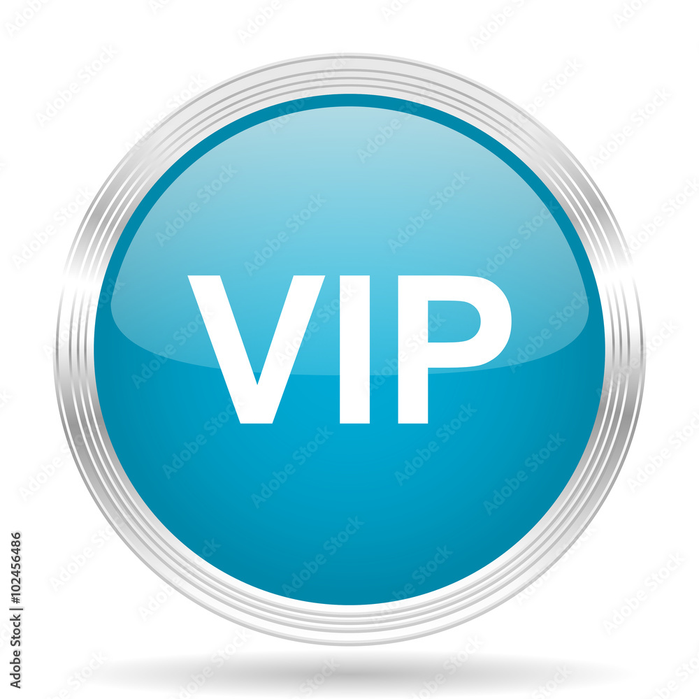 vip blue glossy metallic circle modern web icon on white background vip blue glossy metallic circle modern web icon on white background
