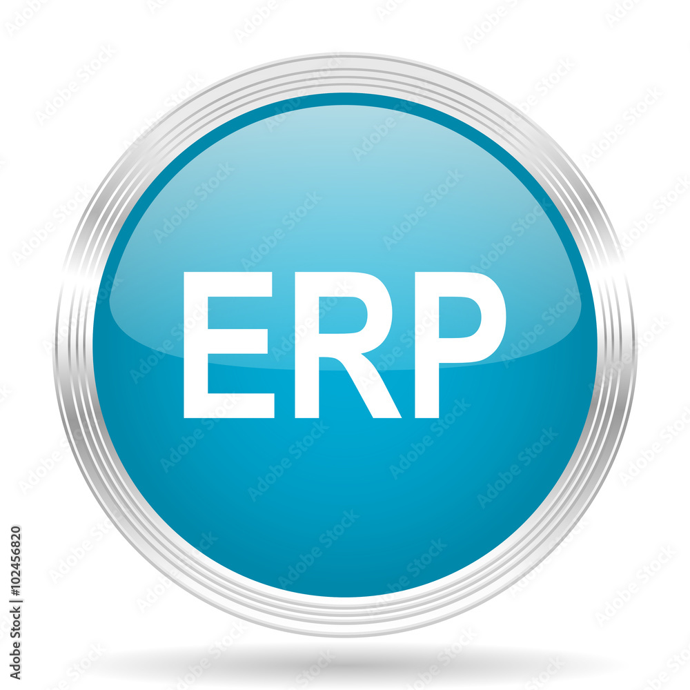 erp blue glossy metallic circle modern web icon on white background erp blue glossy metallic circle modern web icon on white background