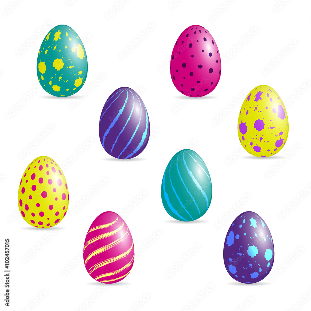 Set of colorful Easter Eggs with different patterns on it. Vector illustration. Set of colorful Easter Eggs with different patterns on it. Vector illustration.