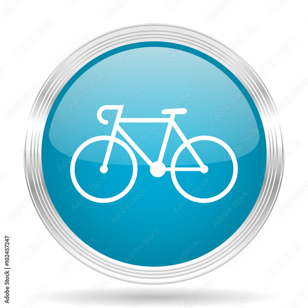 bicycle blue glossy metallic circle modern web icon on white background bicycle blue glossy metallic circle modern web icon on white background