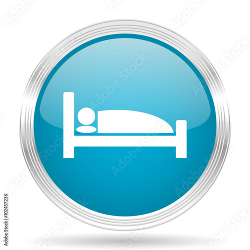 hotel blue glossy metallic circle modern web icon on white background