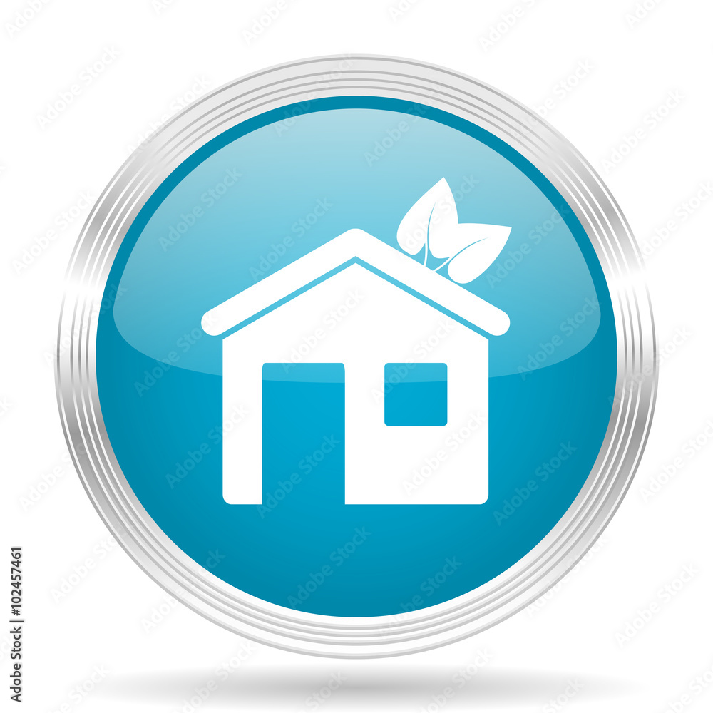 house blue glossy metallic circle modern web icon on white background house blue glossy metallic circle modern web icon on white background