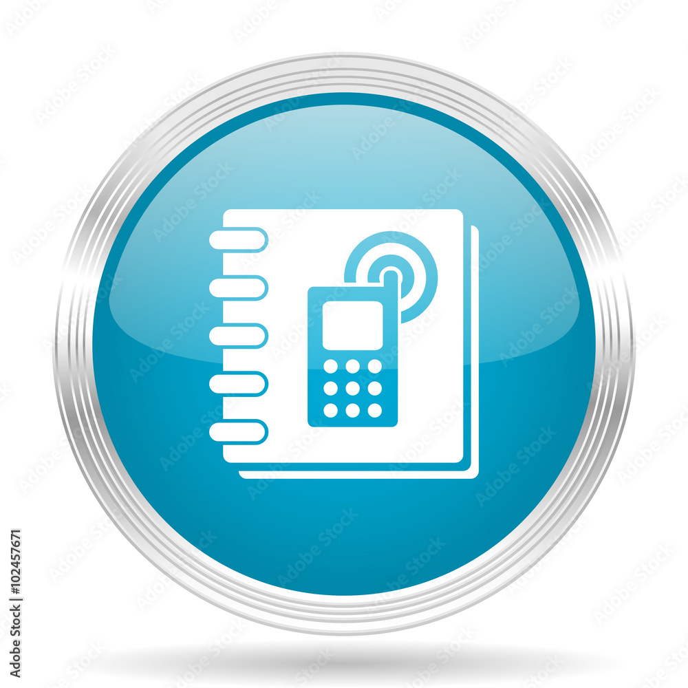 phonebook blue glossy metallic circle modern web icon on white background phonebook blue glossy metallic circle modern web icon on white background