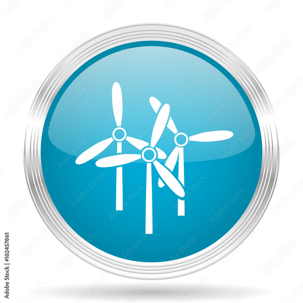 windmill blue glossy metallic circle modern web icon on white background windmill blue glossy metallic circle modern web icon on white background