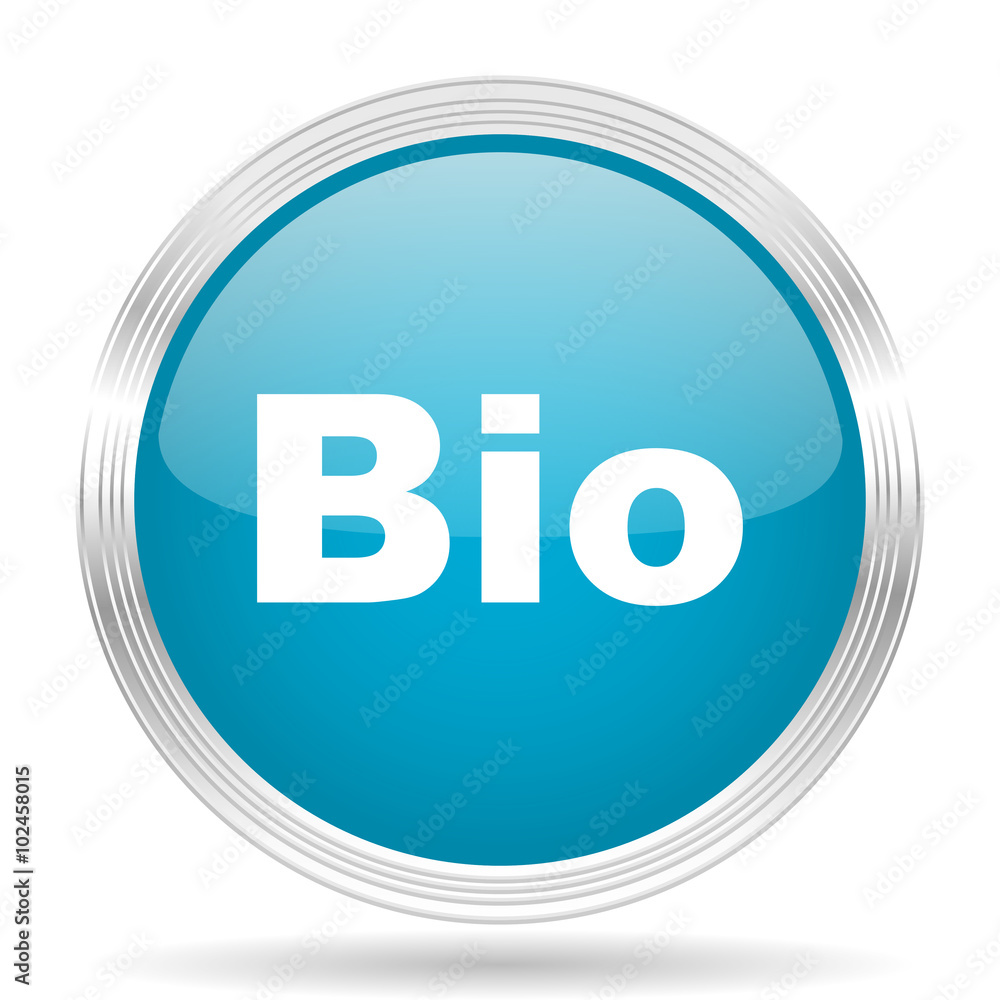 bio blue glossy metallic circle modern web icon on white background bio blue glossy metallic circle modern web icon on white background
