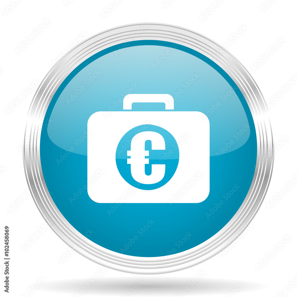 financial blue glossy metallic circle modern web icon on white background financial blue glossy metallic circle modern web icon on white background