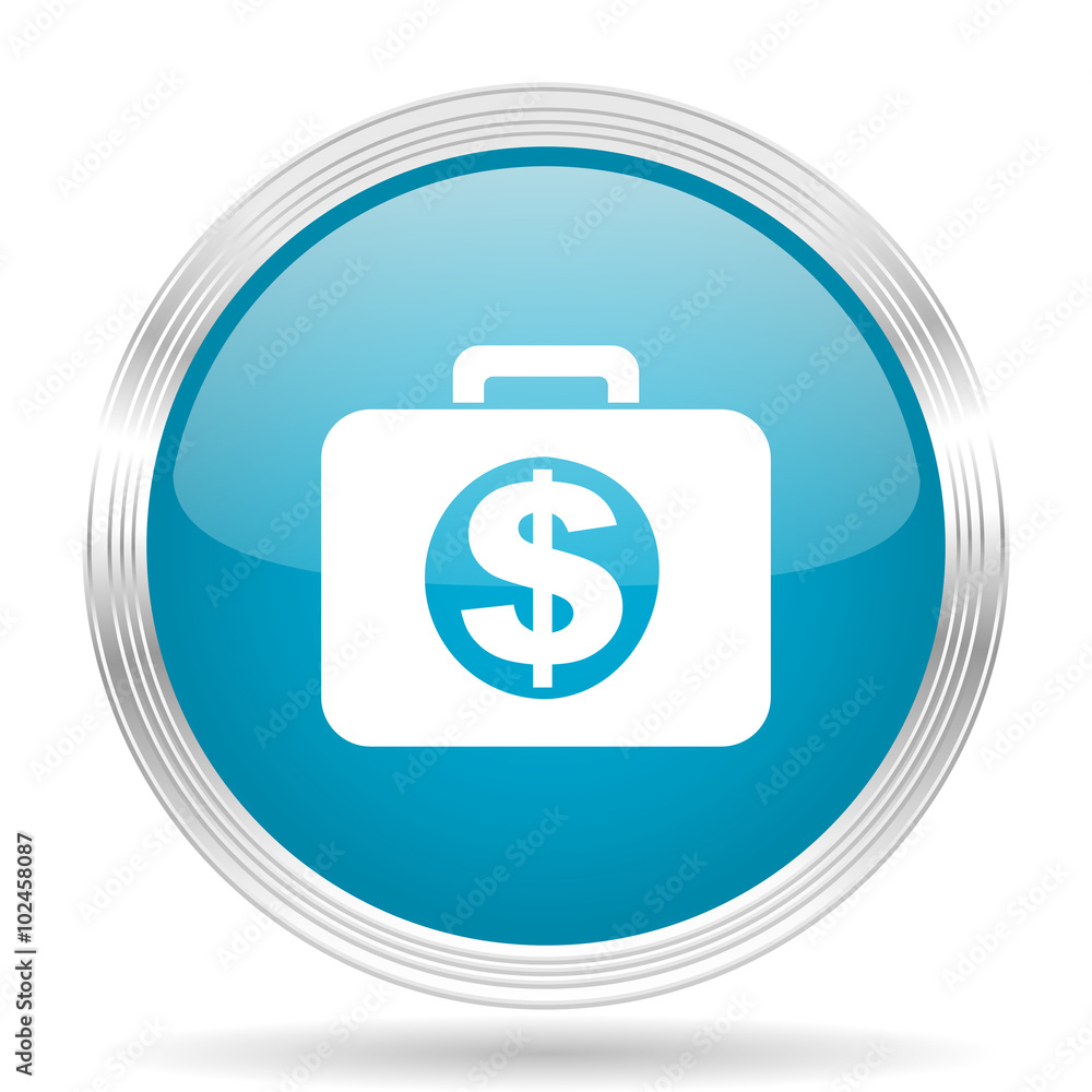 financial blue glossy metallic circle modern web icon on white background financial blue glossy metallic circle modern web icon on white background