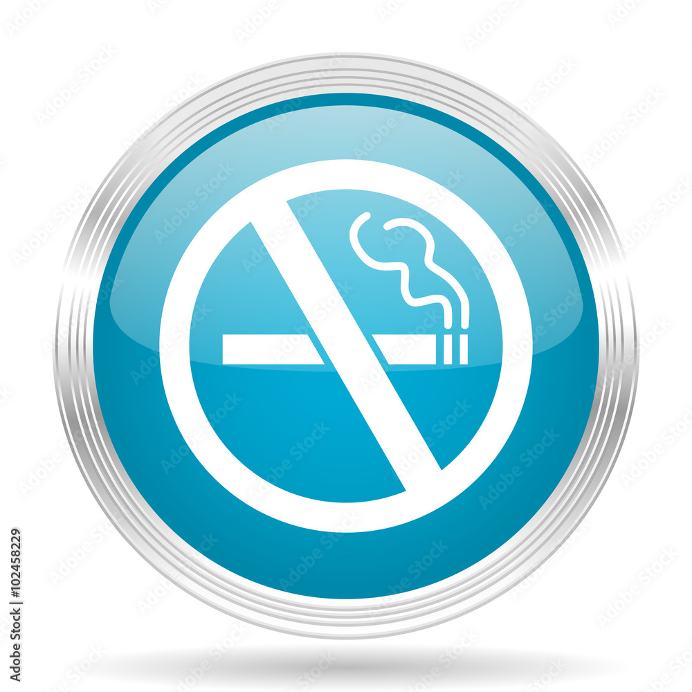no smoking blue glossy metallic circle modern web icon on white background no smoking blue glossy metallic circle modern web icon on white background