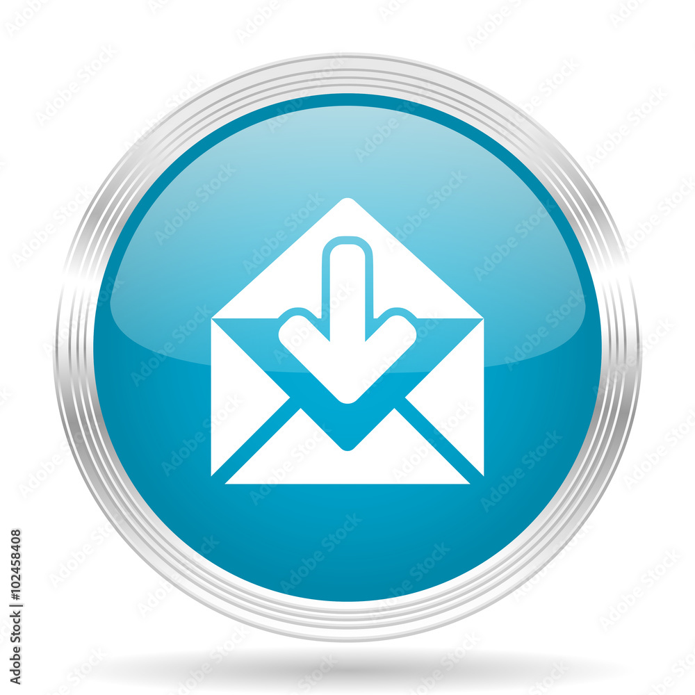 email blue glossy metallic circle modern web icon on white background email blue glossy metallic circle modern web icon on white background
