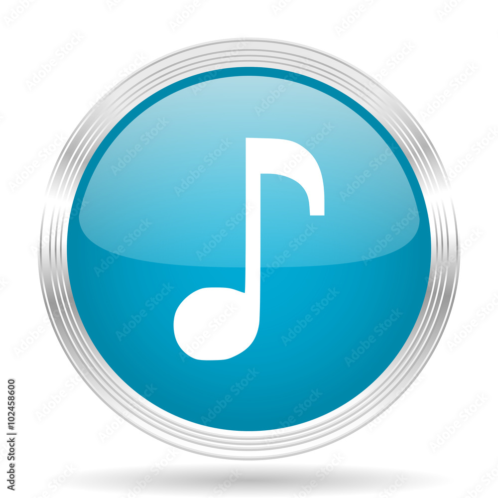 music blue glossy metallic circle modern web icon on white background music blue glossy metallic circle modern web icon on white background
