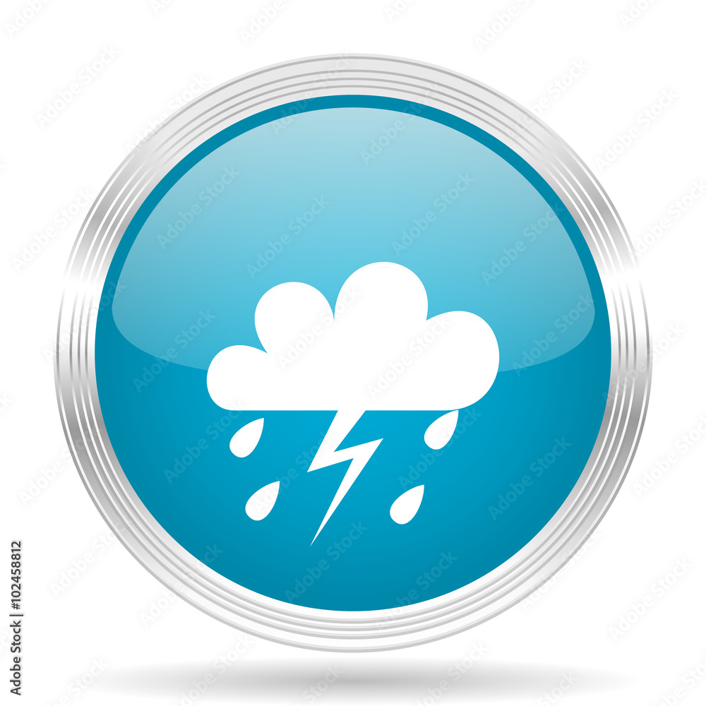 storm blue glossy metallic circle modern web icon on white background storm blue glossy metallic circle modern web icon on white background