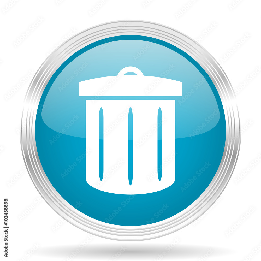 recycle blue glossy metallic circle modern web icon on white background recycle blue glossy metallic circle modern web icon on white background