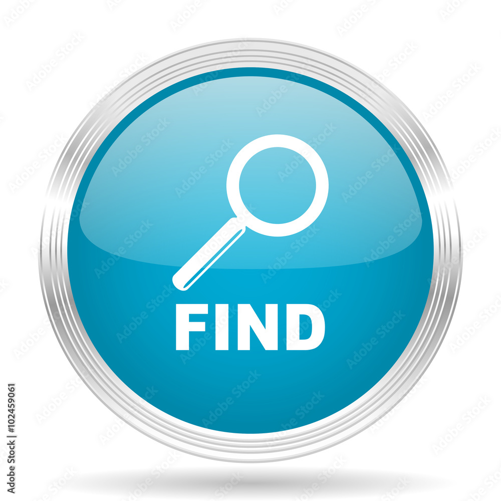 find blue glossy metallic circle modern web icon on white background find blue glossy metallic circle modern web icon on white background
