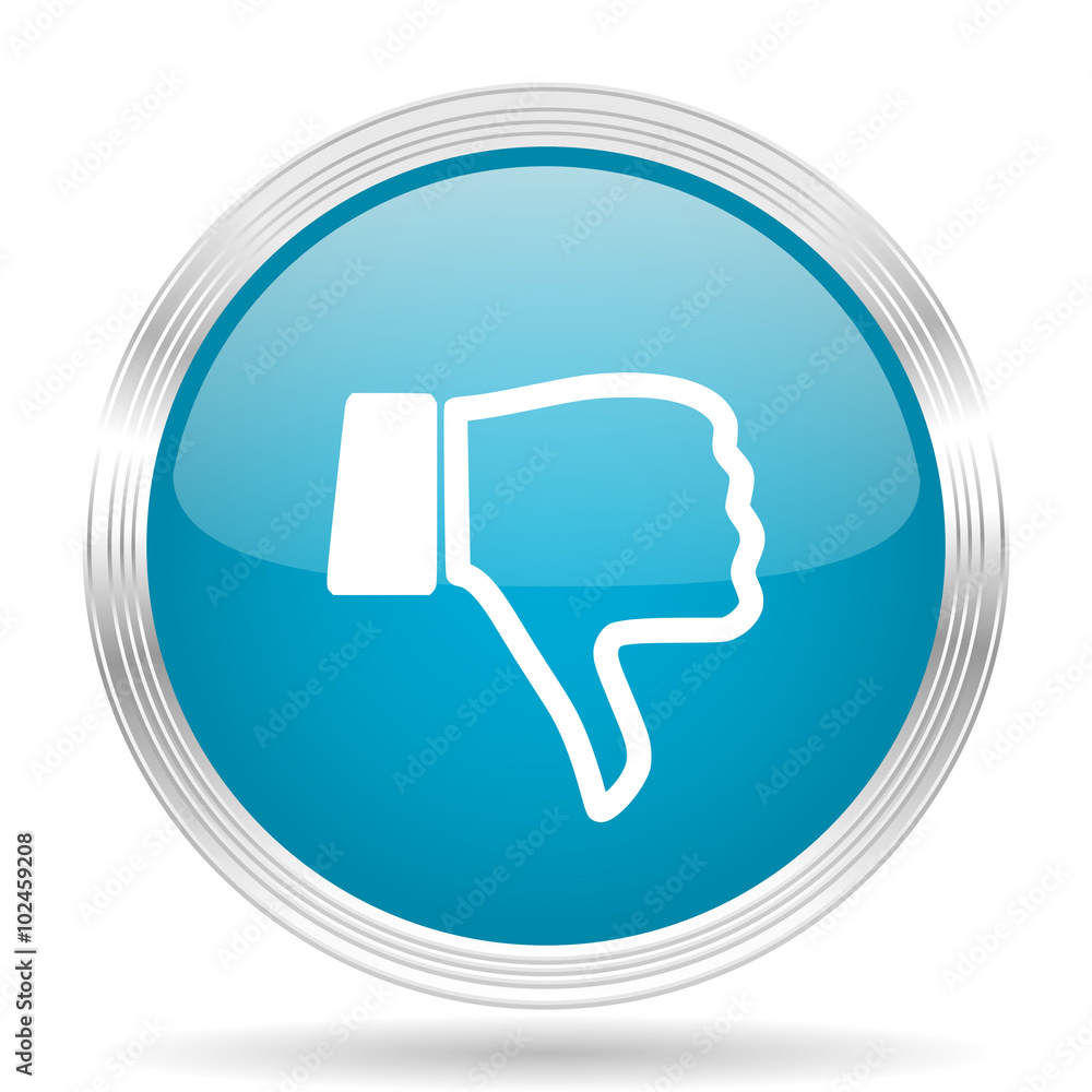dislike blue glossy metallic circle modern web icon on white background dislike blue glossy metallic circle modern web icon on white background