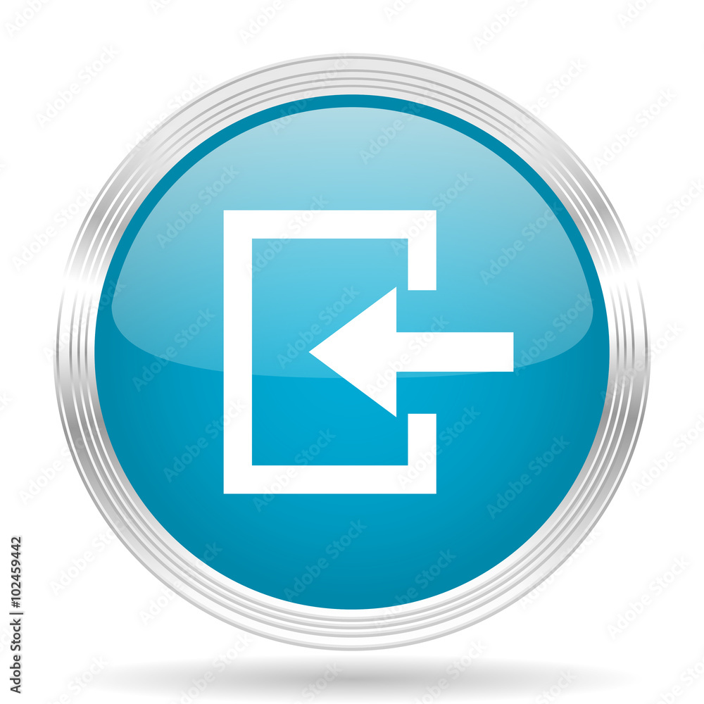 enter blue glossy metallic circle modern web icon on white background enter blue glossy metallic circle modern web icon on white background