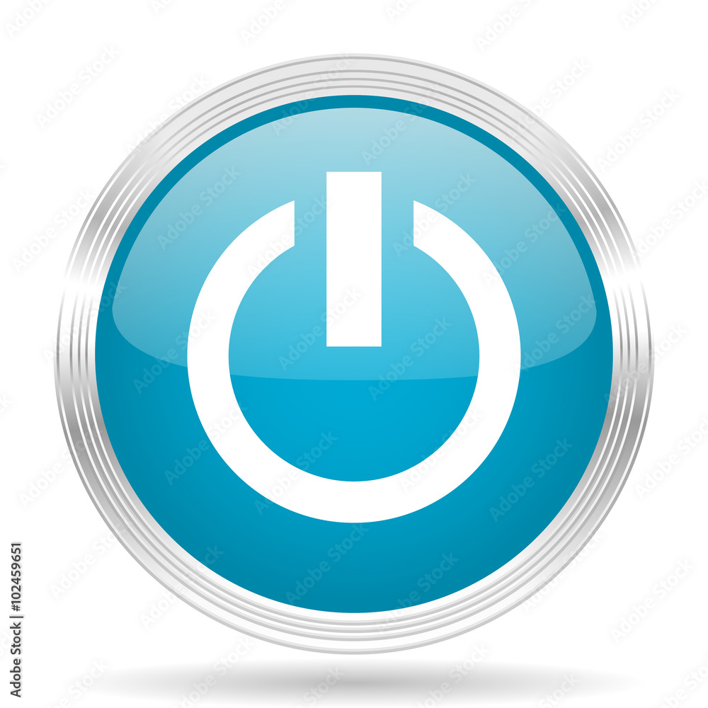 power blue glossy metallic circle modern web icon on white background power blue glossy metallic circle modern web icon on white background