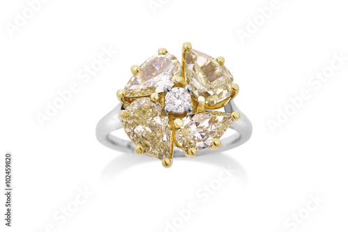 Gorgeous Yellow Teardrop Diamond Ring