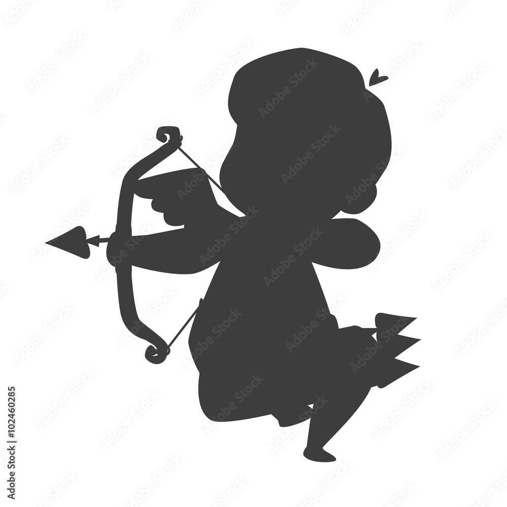 Fototapeta premium Valentine Day cupid angels cartoon style vector illustration