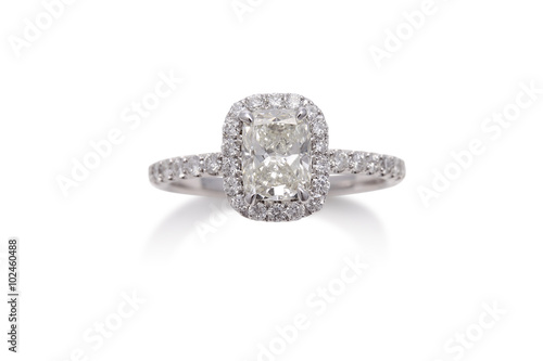 Gorgeous Radiant Cut Diamond Ring with Halo Diamonds