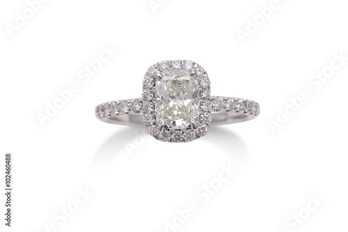 Принти на полотні Gorgeous Radiant Cut Diamond Ring with Halo Diamonds