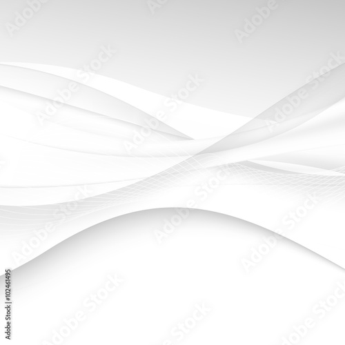 Abstract white waves - data stream concept. Vector illustration