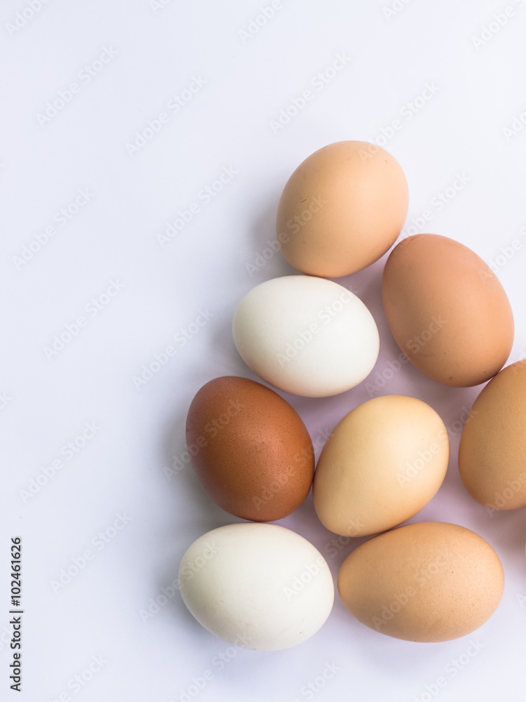 eggs from the farm on a white background