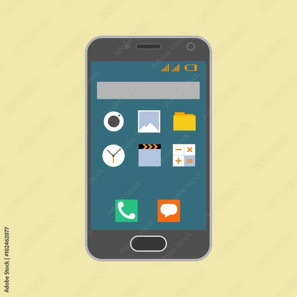 Smartphone with application icons. vector Smartphone with application icons. vector
