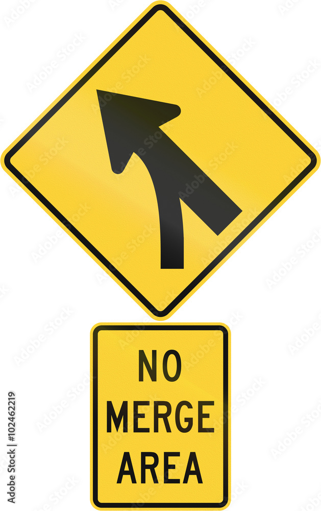 United States MUTCD road warning sign assembly United States MUTCD road warning sign assembly