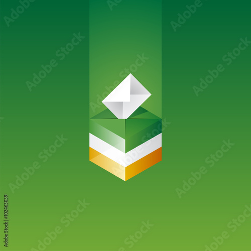 Elections in Ireland green background vector