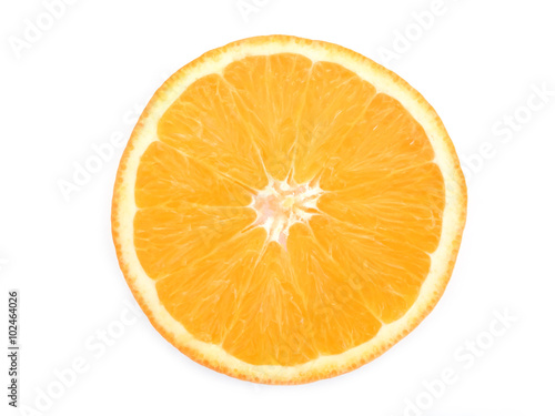 sliced orange / An orange background with a natural orange patch in rind.