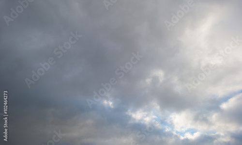 Clouds in a blue sky in winter