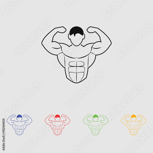 Bodybuilder sport icon