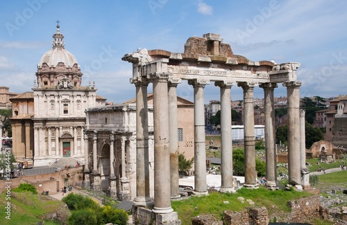 Ruins Forum Romanum in Rome, Italy