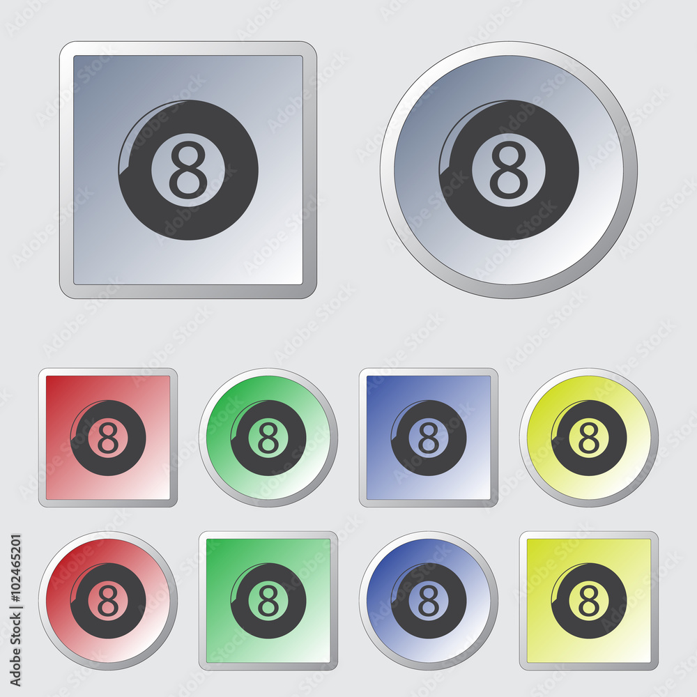Eight billiard ball sport icon Eight billiard ball sport icon