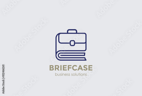 Briefcase as Book Logo Portfolio abstract design vector template
