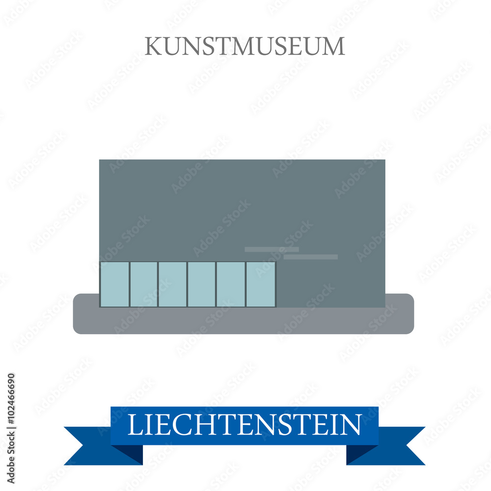 Kunstmuseum Liechtenstein flat vector attraction sight landmark Kunstmuseum Liechtenstein flat vector attraction sight landmark