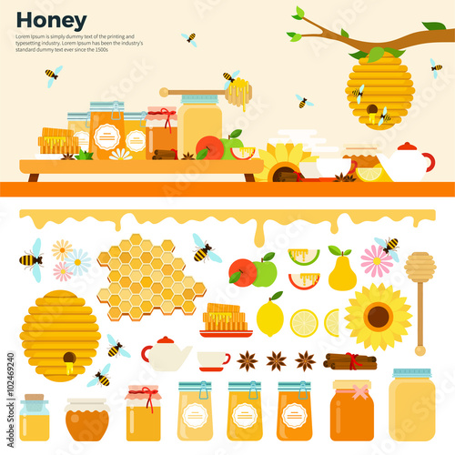 Honey products on the table