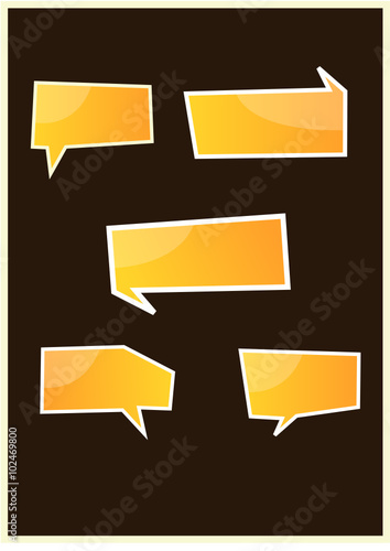Abstract Vector empty Speech Bubbles Set 