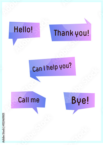 Abstract Vector Speech Bubbles Set 