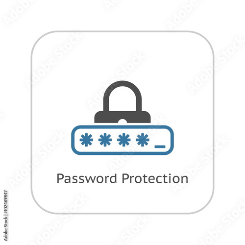 Password Protection Icon. Flat Design.