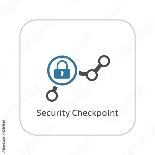 Security Checkpoint Icon. Flat Design.