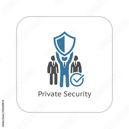 Private Security Icon. Flat Design.
