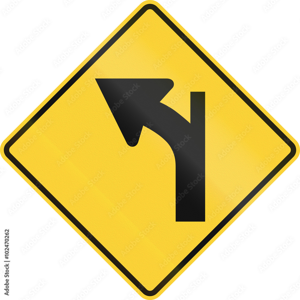 United States MUTCD warning road sign - Intersection in curve United States MUTCD warning road sign - Intersection in curve